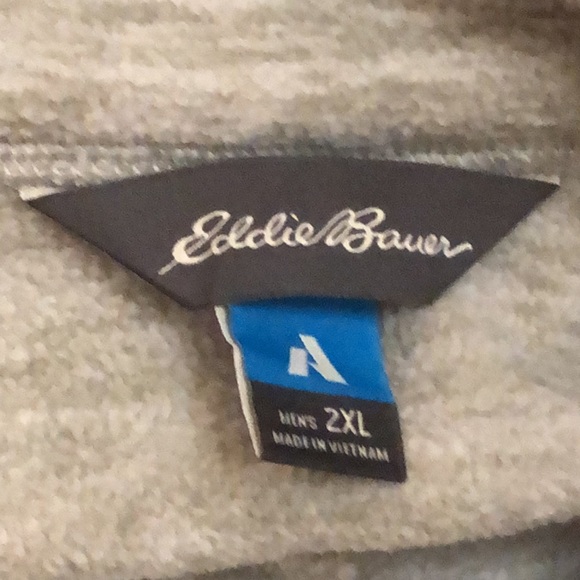 EDDIE BAUER Oatmeal & Charcoal Grey 1/4 Zip Pullover Fleece 2XL NWT - Picture 5 of 8